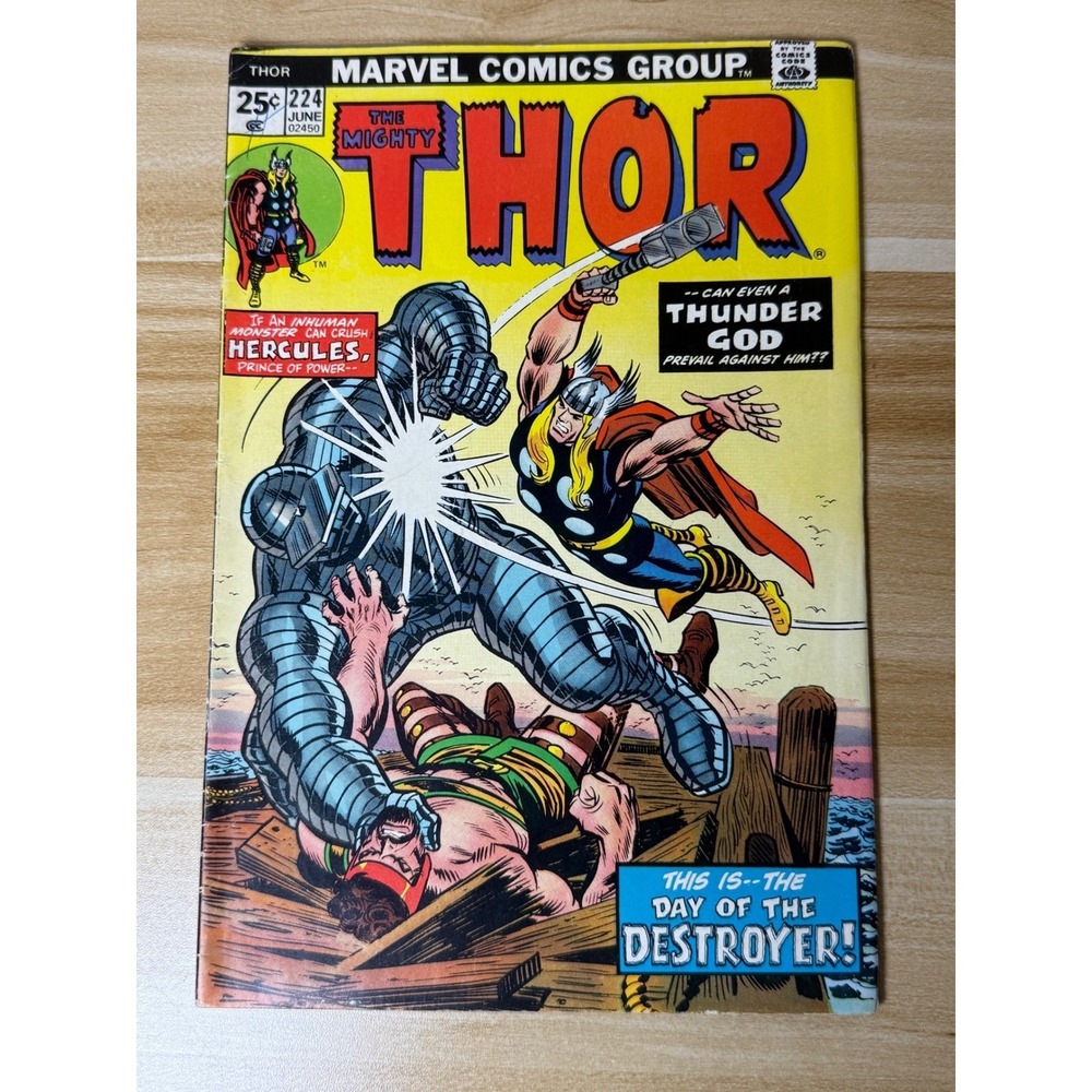 The Mighty Thor #224 Marvel Comic Book June 1974 Destroyer vs Hercules